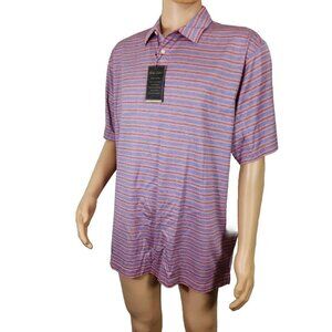 Gold Label Roundtree & Yorke SIZE  XL Pima Cotton Striped Polo Shirt NWT